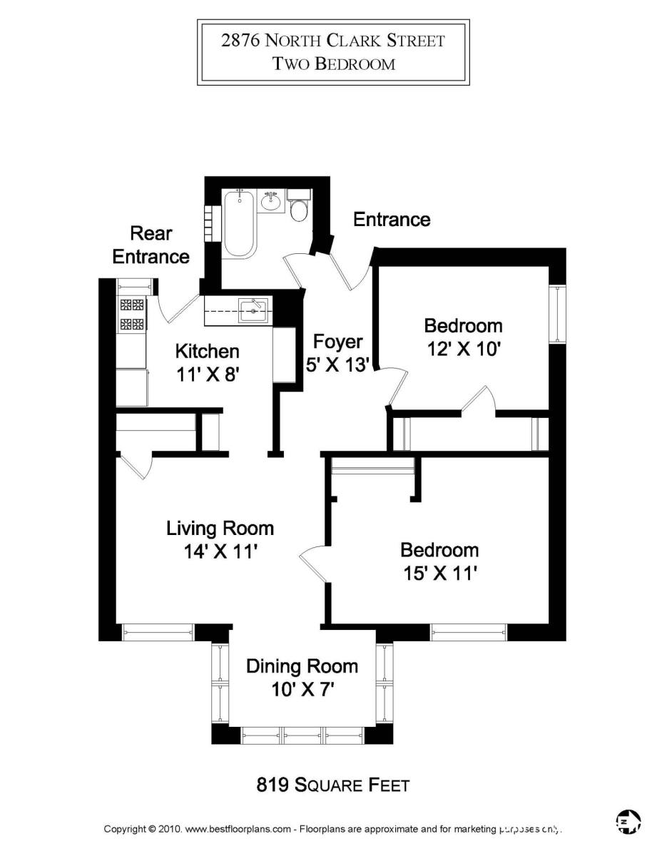 Apartment for rent at 2876 N Clark St #3, Chicago, IL 60657