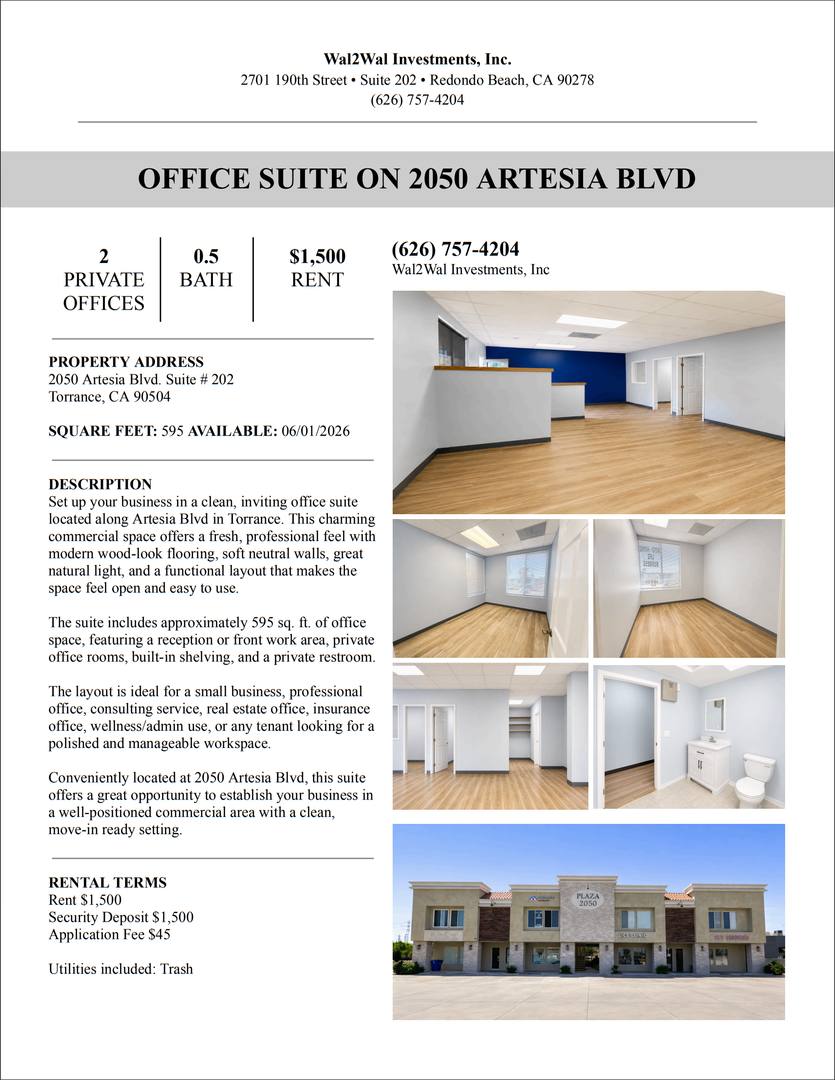 Apartment for rent at 2050 Artesia Blvd, Torrance, CA 90504