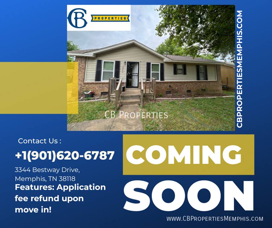 House for rent at 3344 Bestway Dr, Memphis, TN 38118