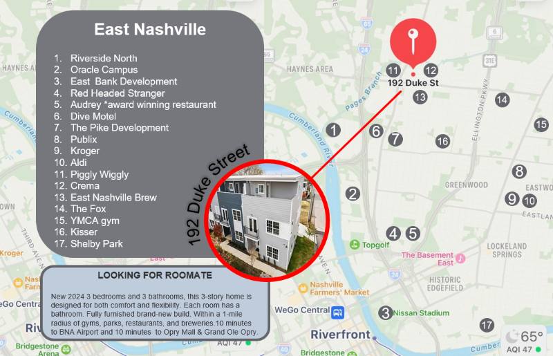 Townhouse for rent at 192 Duke St, Nashville, TN 37207