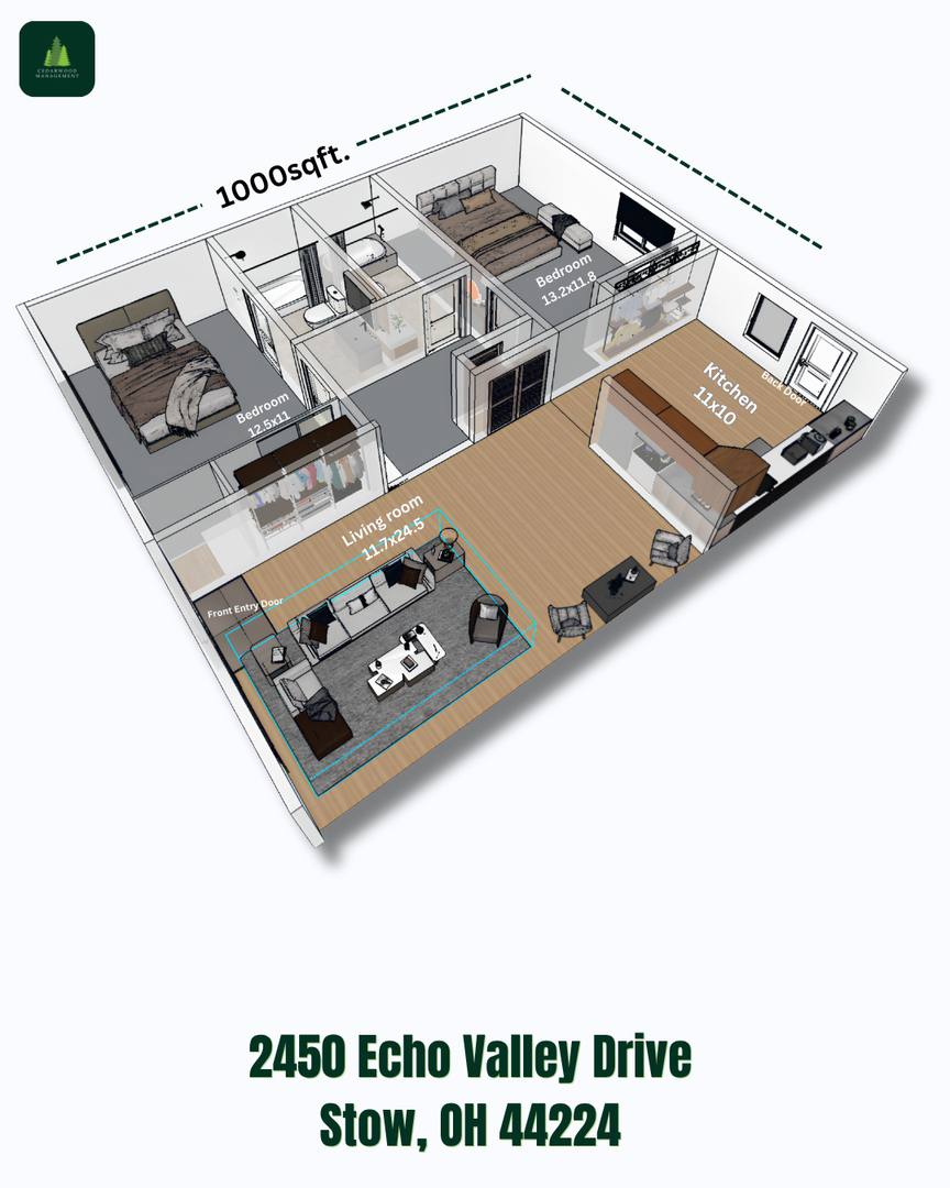 Apartment for rent at 2450 Echo Valley Dr, Stow, OH 44224