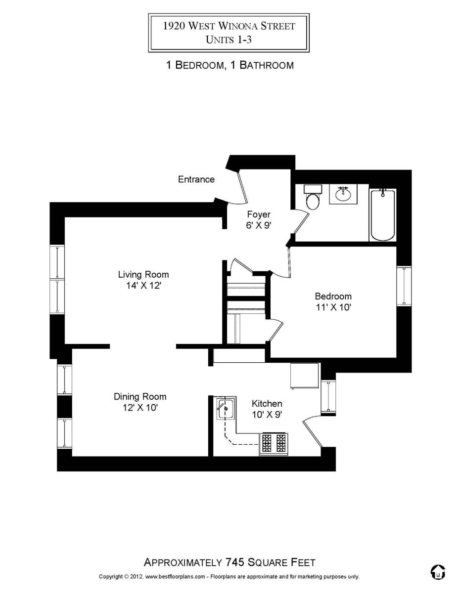 Apartment for rent at 1916 W Winona St #1, Chicago, IL 60640