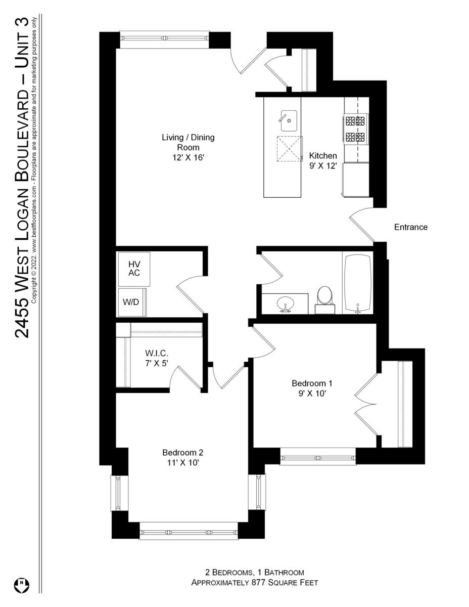 Apartment for rent at 2455 W Logan #3, Chicago, IL 60647