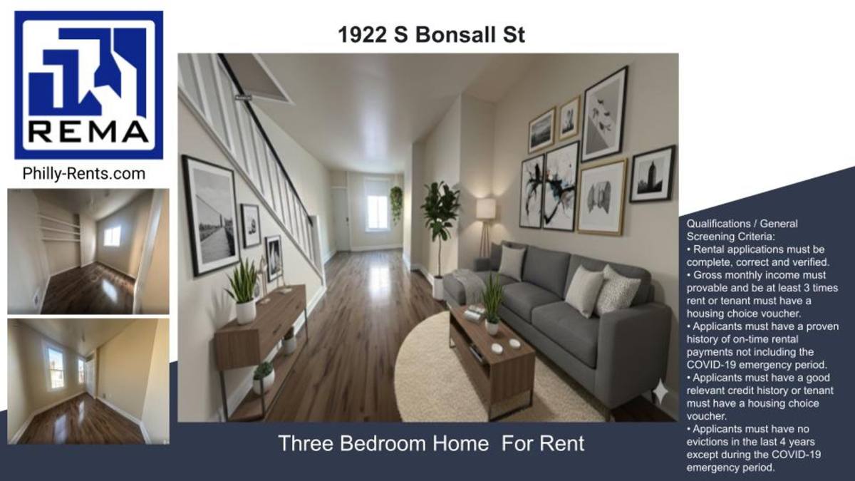 House for rent at 1922 S Bonsall St, Philadelphia, PA 19145