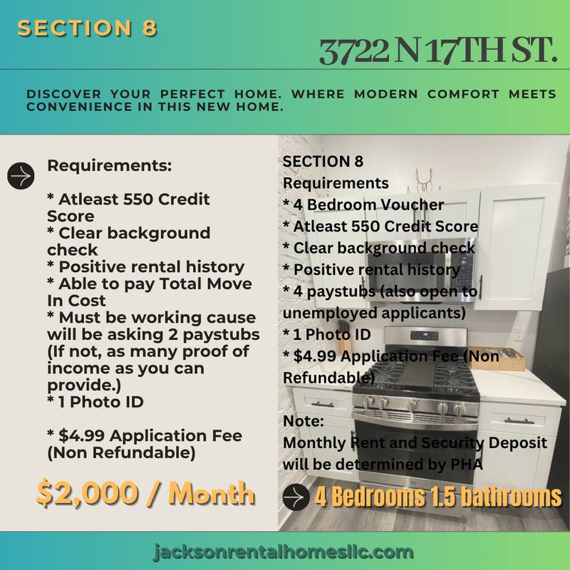 House for rent at 3722 N 17th St, Philadelphia, PA 19140
