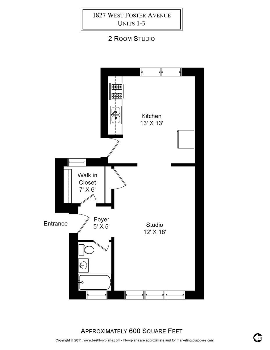 Apartment for rent at 1825 W Foster Ave #1, Chicago, IL 60640