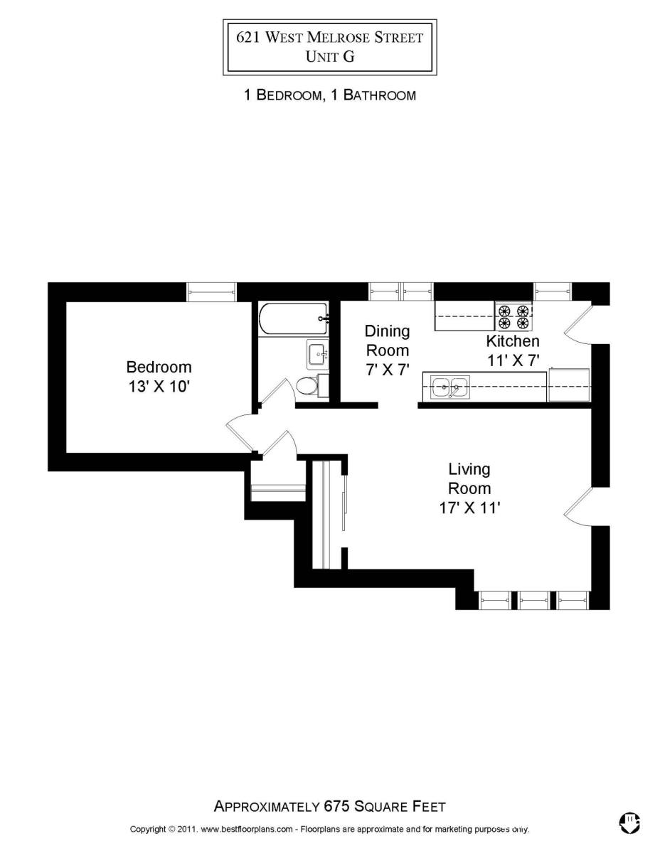 Apartment for rent at 617 W Melrose St #G3, Chicago, IL 60657