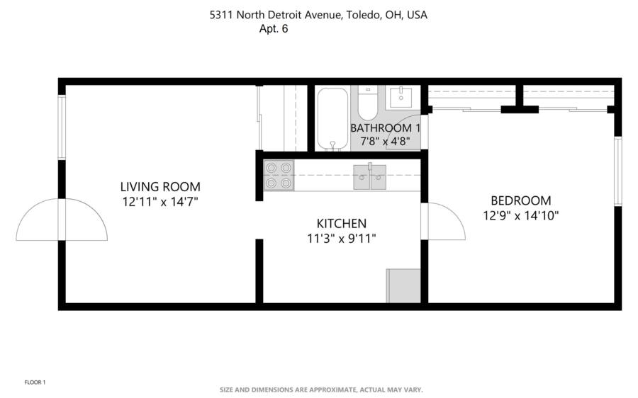 Apartment for rent at 5311 N Detroit Ave #1, Toledo, OH 43612