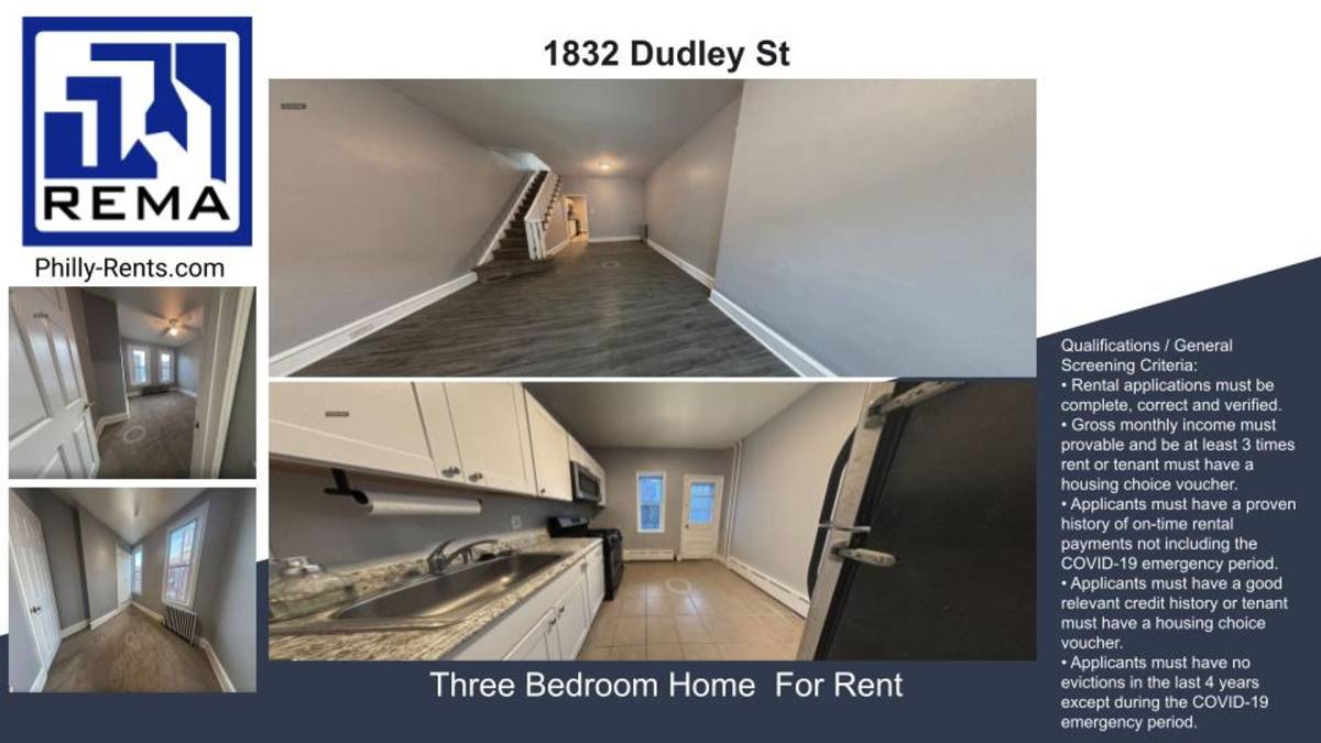 House for rent at 1832 Dudley St, Philadelphia, PA 19145