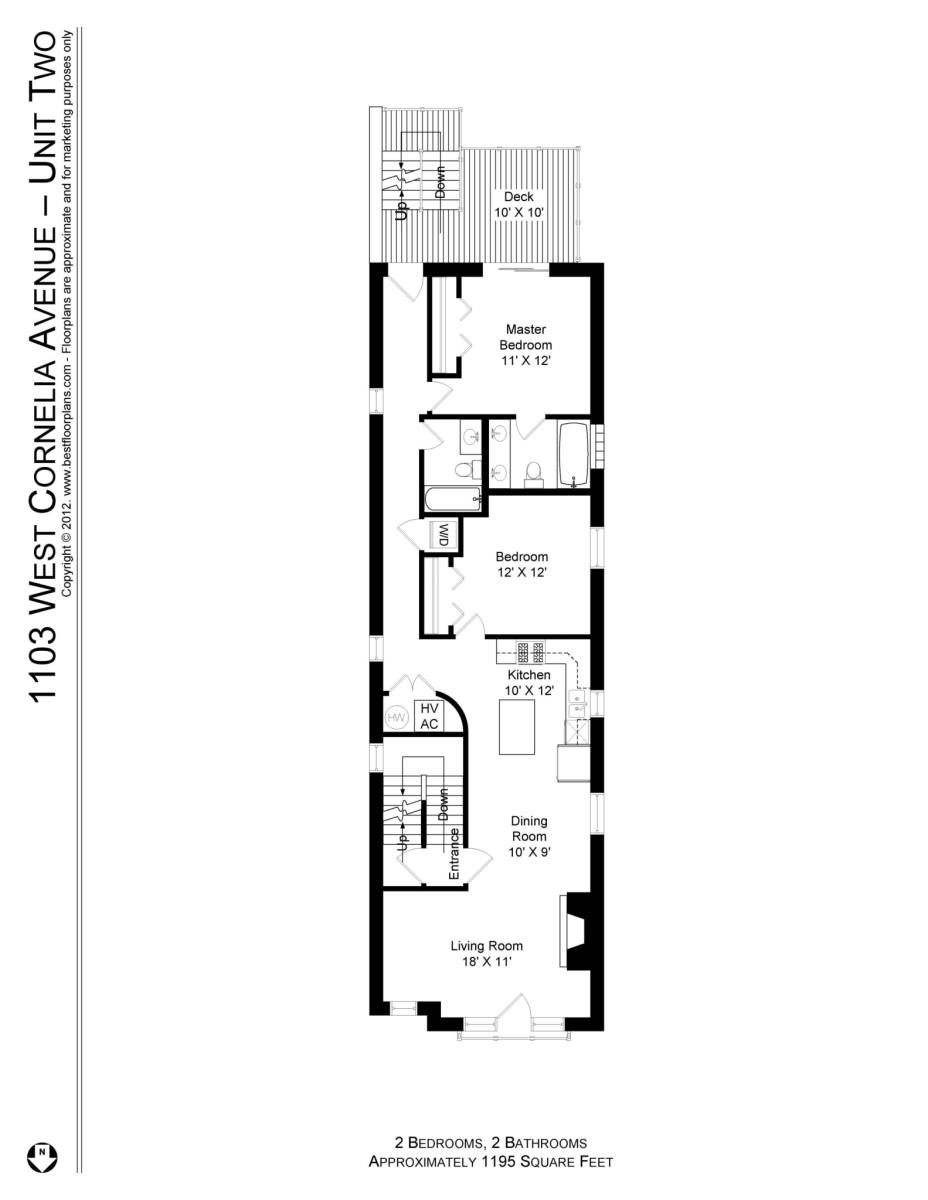 Apartment for rent at 1103 W Cornelia Ave #2, Chicago, IL 60657