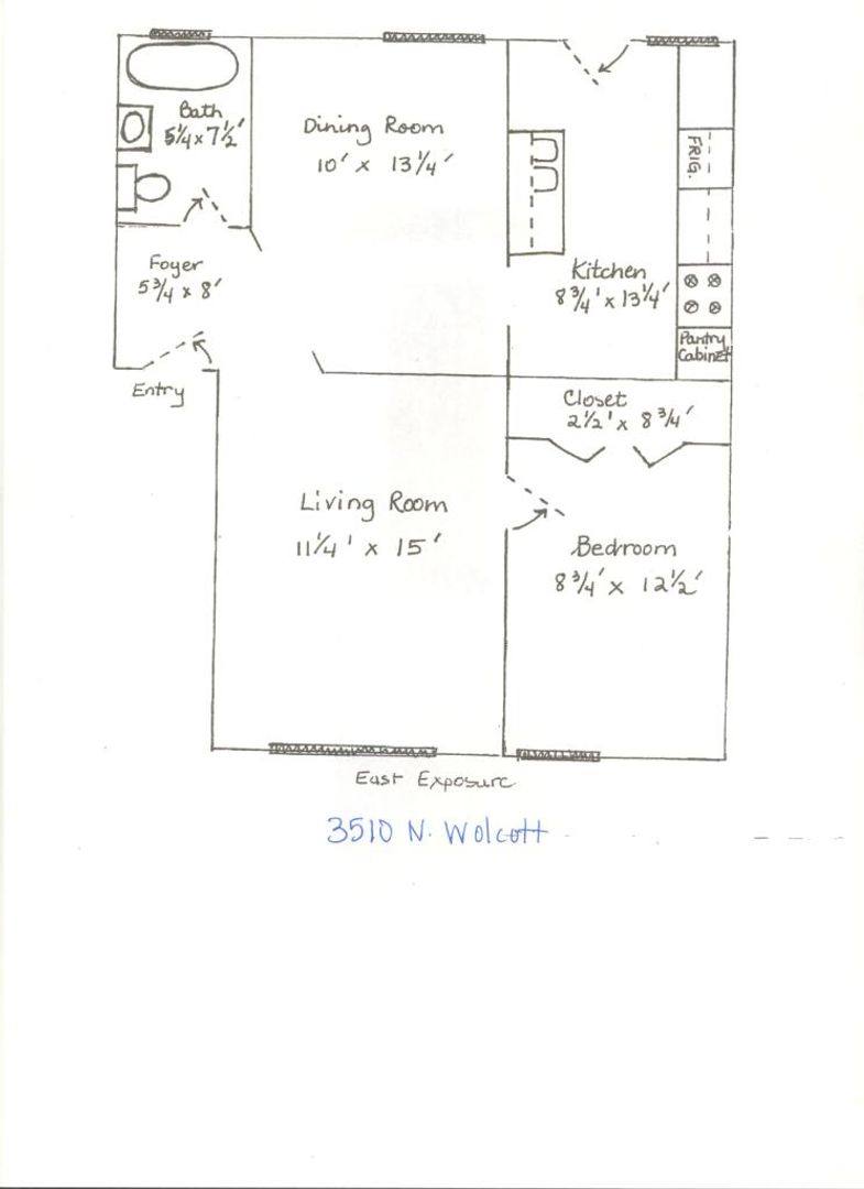Apartment for rent at 3508 N Wolcott #1, Chicago, IL 60657