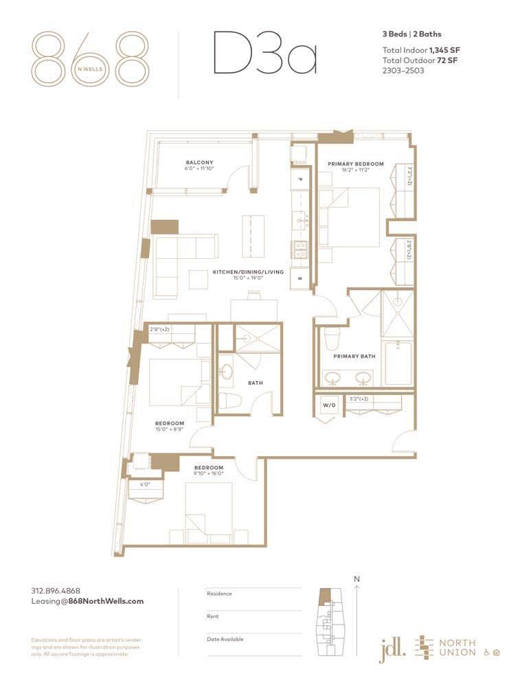 Apartment for rent at 868 N Wells St, Chicago, IL 60610