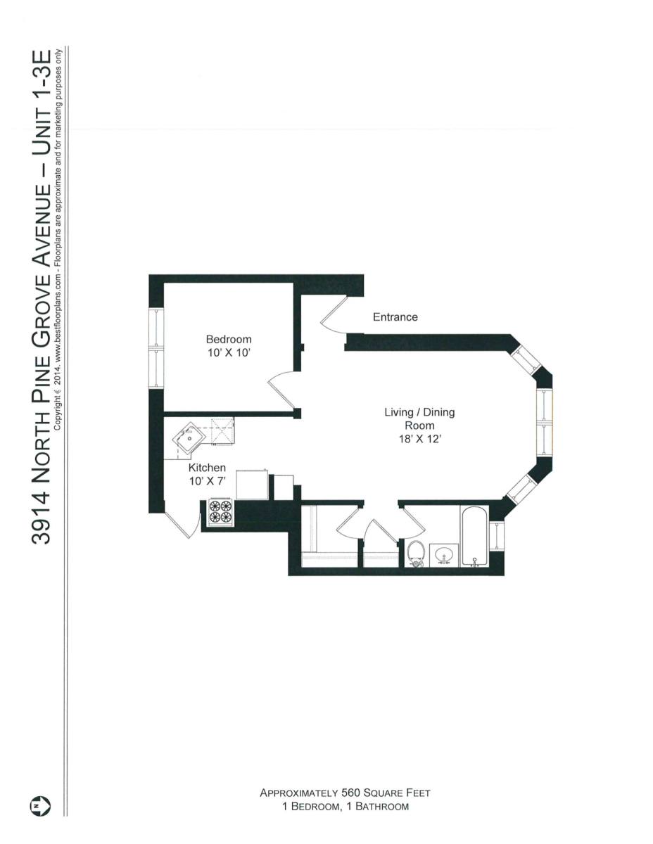 Apartment for rent at 3912 N Pine Grove Ave #3E, Chicago, IL 60613