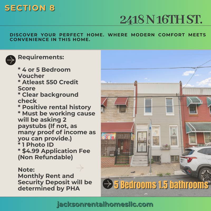 House for rent at 2418 N 16th St, Philadelphia, PA 19132