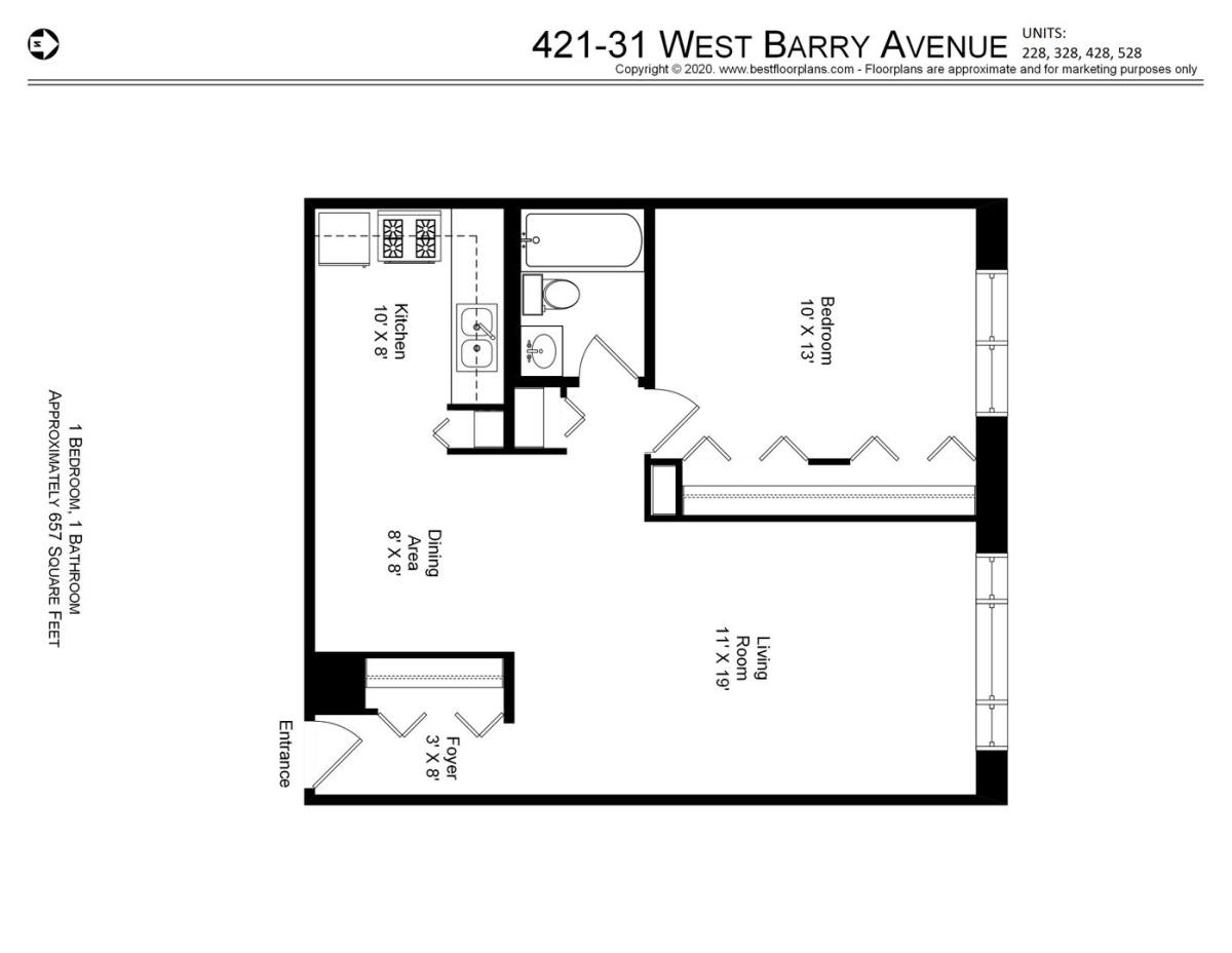 Apartment for rent at 421-31 W Barry, Chicago, IL 60657