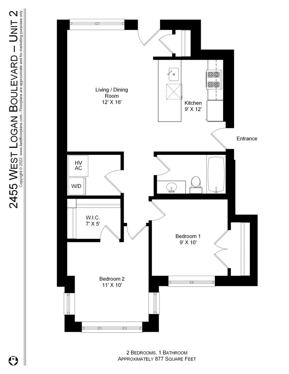 Apartment for rent at 2455 W Logan #2, Chicago, IL 60647
