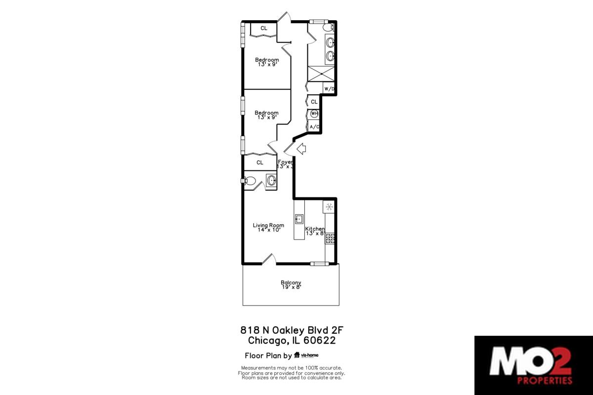 Apartment for rent at 818 N Oakley Blvd #2F, Chicago, IL 60622