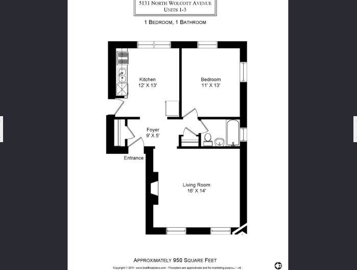 Apartment for rent at 5131 N Wolcott Ave #3, Chicago, IL 60640