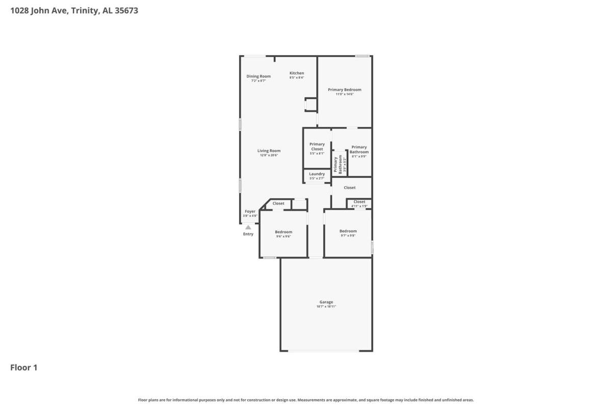 House for rent at 1028 John Ave, Trinity, AL 35673