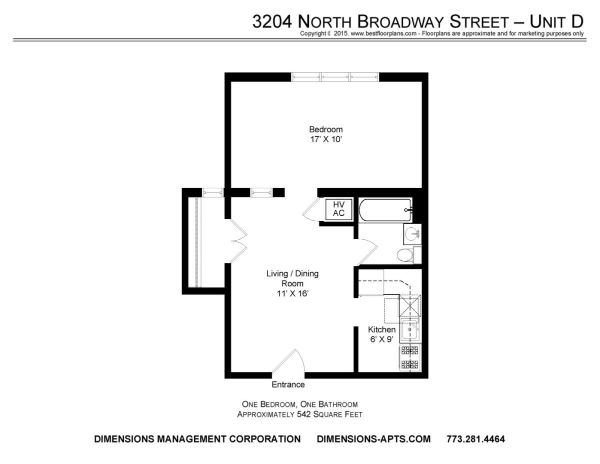 Apartment for rent at 604 Belmont 3200-06 Broadway, Chicago, IL 60657