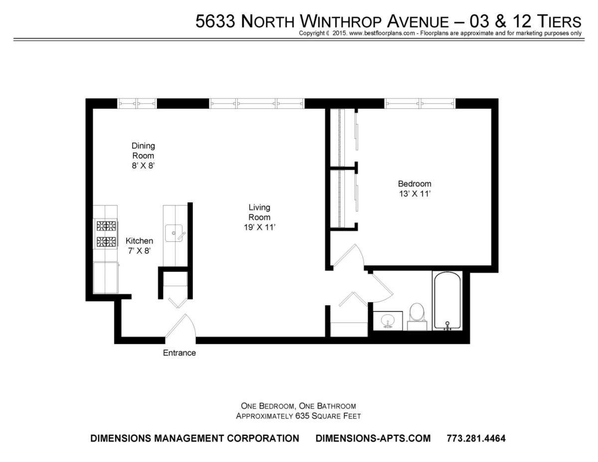 Apartment for rent at 5633 N Winthrop, Chicago, IL 60660