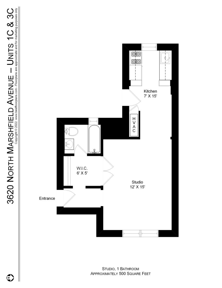 Apartment for rent at 3618 N Marshfield Ave #1C, Chicago, IL 60613