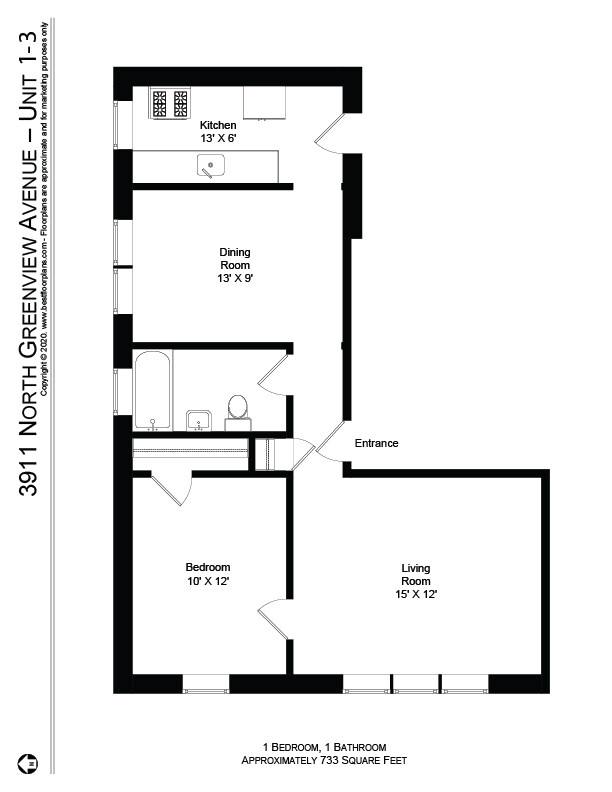 Apartment for rent at 1478 W Byron #1, Chicago, IL 60657