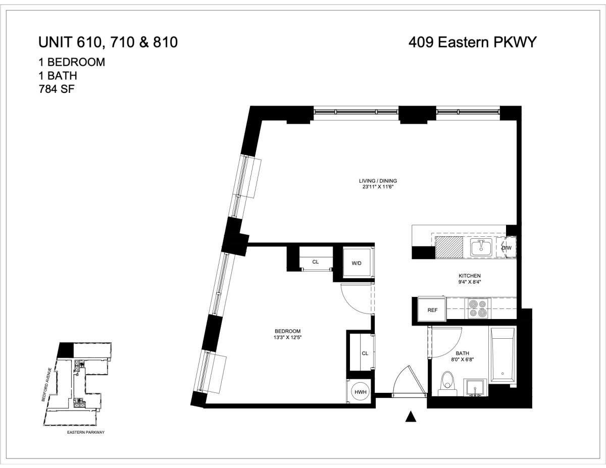 Apartment for rent at 409 Eastern Parkway #710, Brooklyn, NY 11216