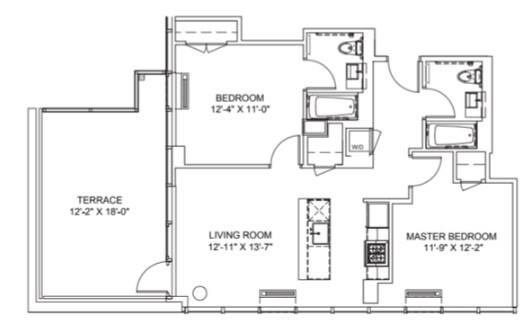 Apartment for rent at 553 W 53rd St #2130, New York, NY 10019