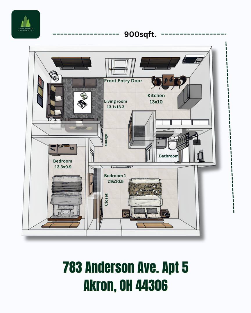 Apartment for rent at 783 Anderson Ave, Akron, OH 44306