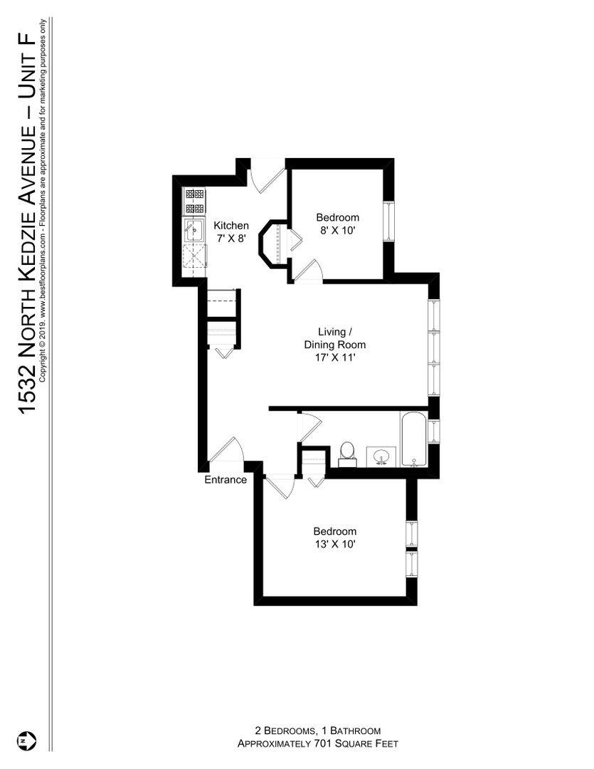 Apartment for rent at 1530-42 N Kedzie, Chicago, IL 60651
