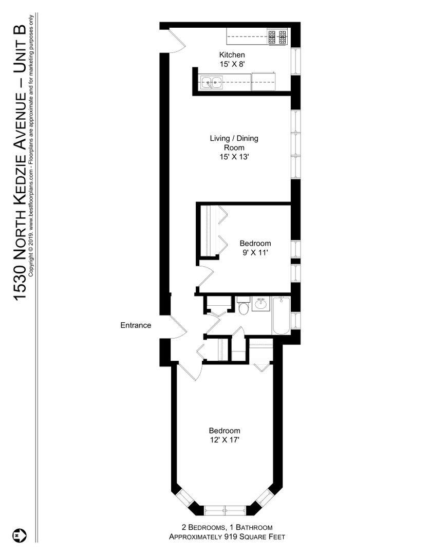 Apartment for rent at 1530-42 N Kedzie, Chicago, IL 60651
