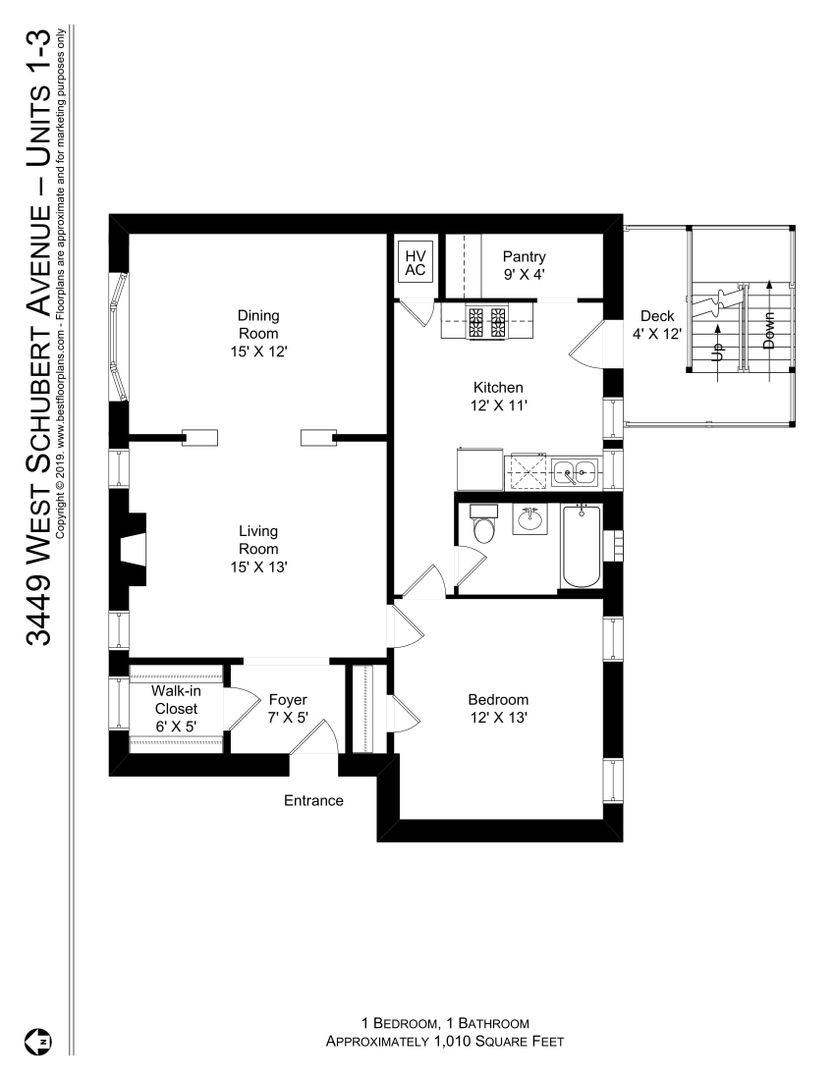 Apartment for rent at 3449-53 W Schubert & 2657-2659 N St Louis, Chicago, IL 60647