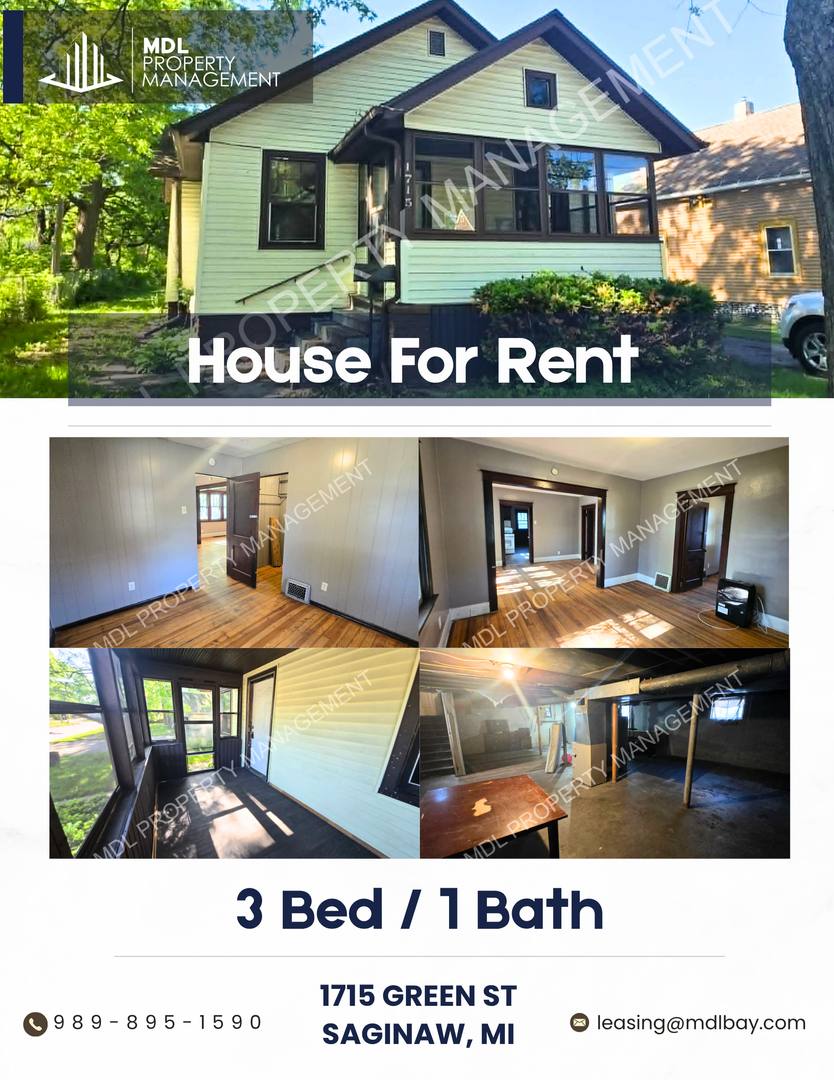 House for rent at 1715 Green St, Saginaw, MI 48602