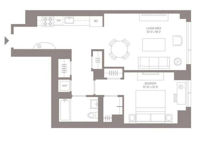 Apartment for rent at 551 10th Ave #21G, New York, NY 10018