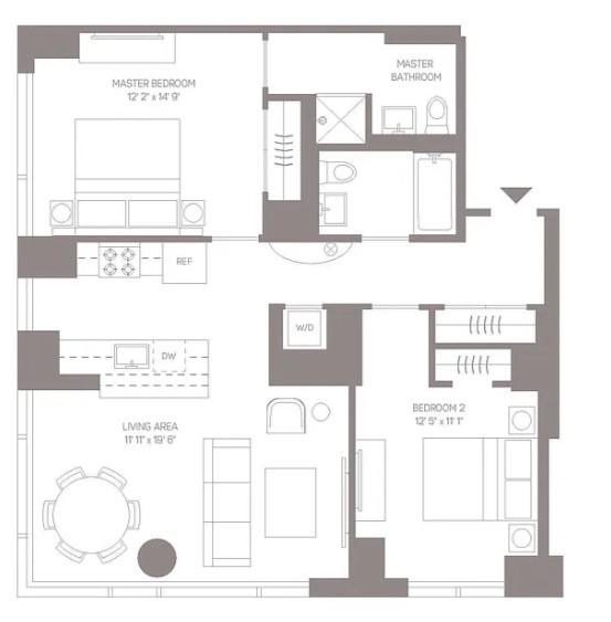 Apartment for rent at 551 10th Ave #14B, New York, NY 10018
