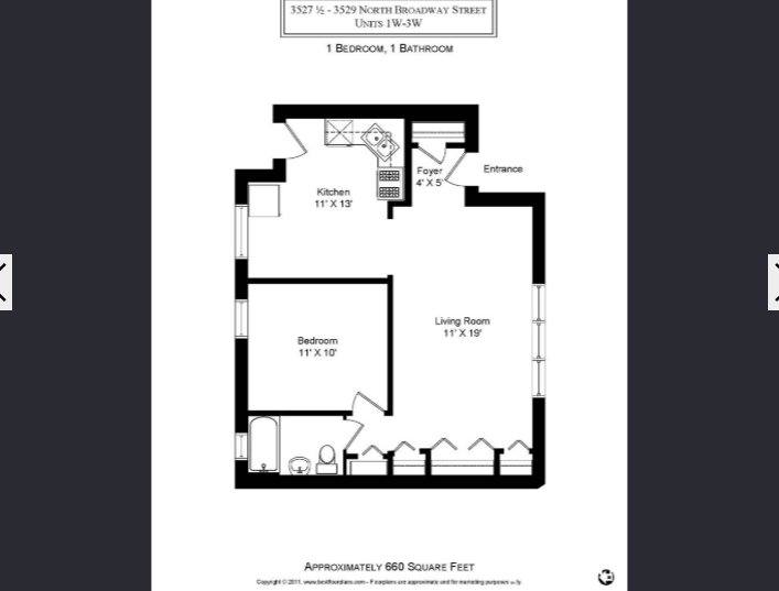 Apartment for rent at 3529 N Broadway St #1, Chicago, IL 60657