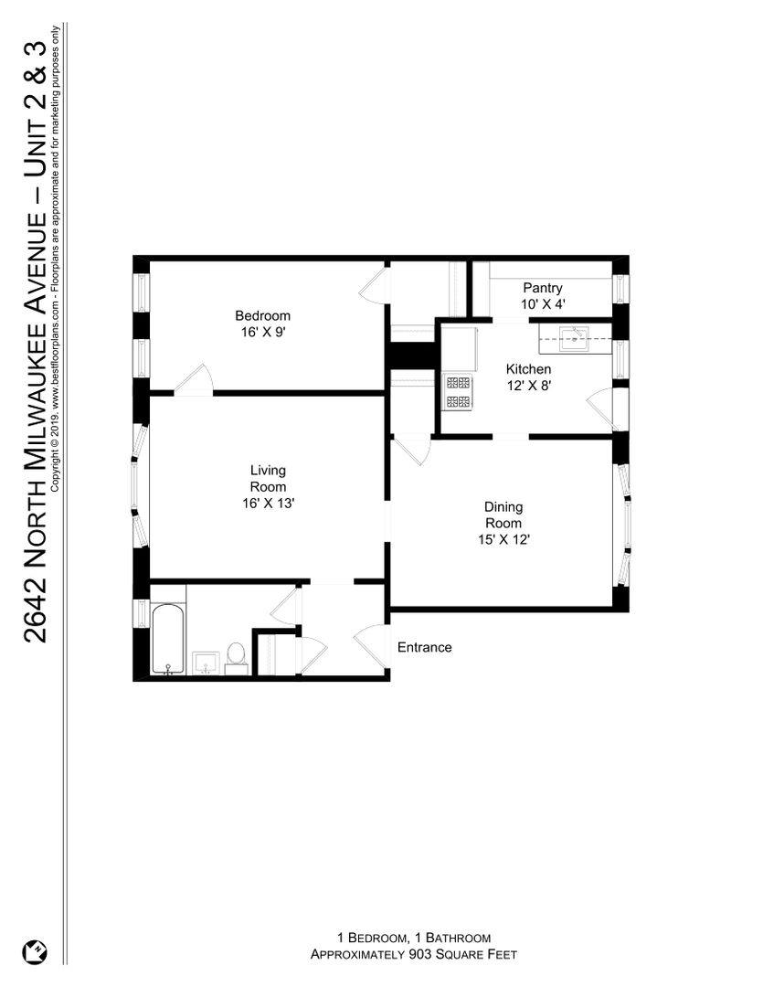 Apartment for rent at 2638-50 N Milwaukee, Chicago, IL 60647