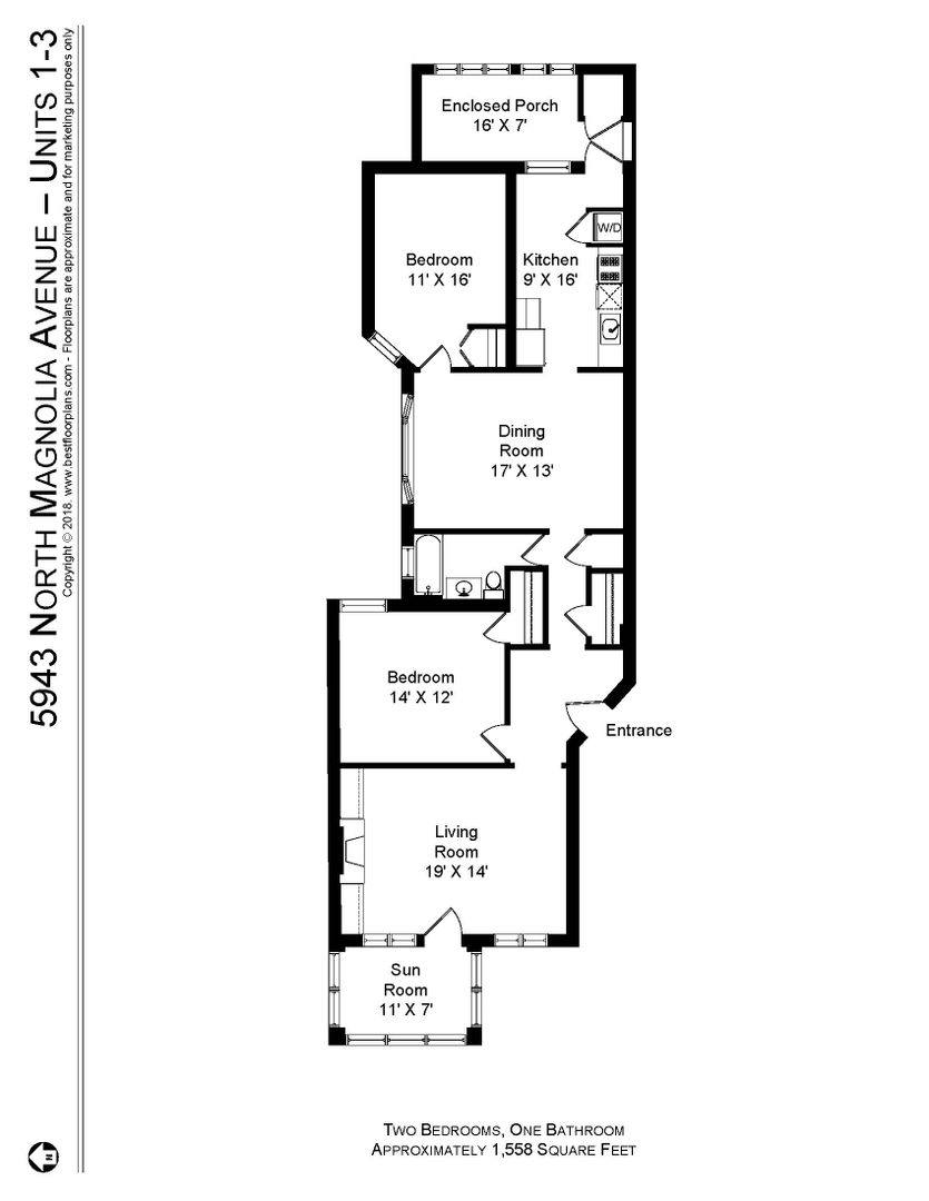 Apartment for rent at 5943 N Magnolia #1, Chicago, IL 60657