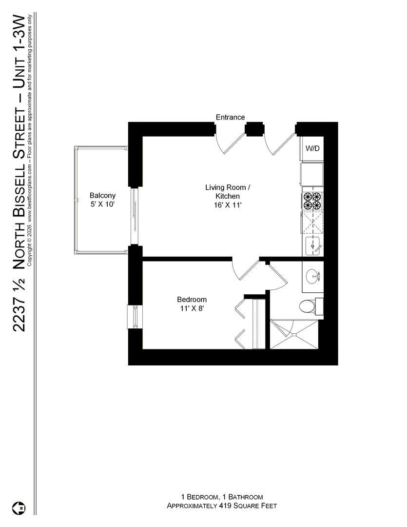 Apartment for rent at 22375 N Bissell St #3W, Chicago, IL 60614