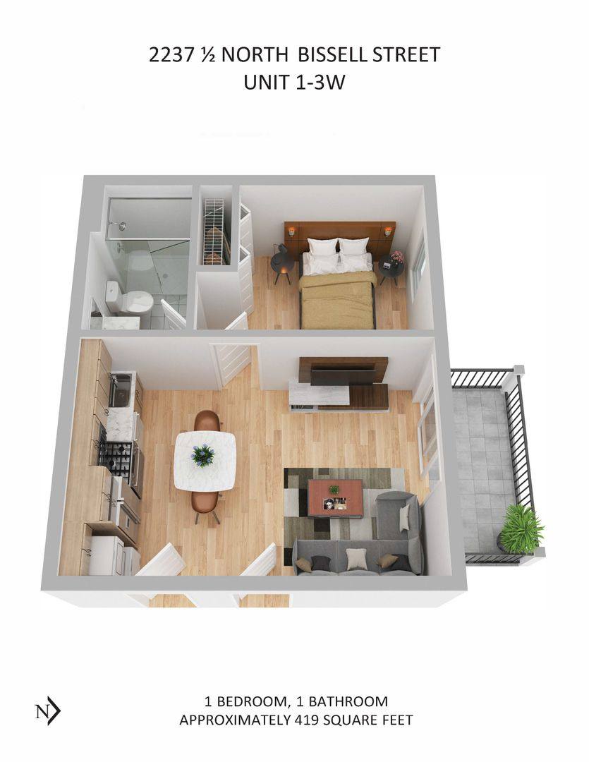 Apartment for rent at 22375 N Bissell St #3W, Chicago, IL 60614