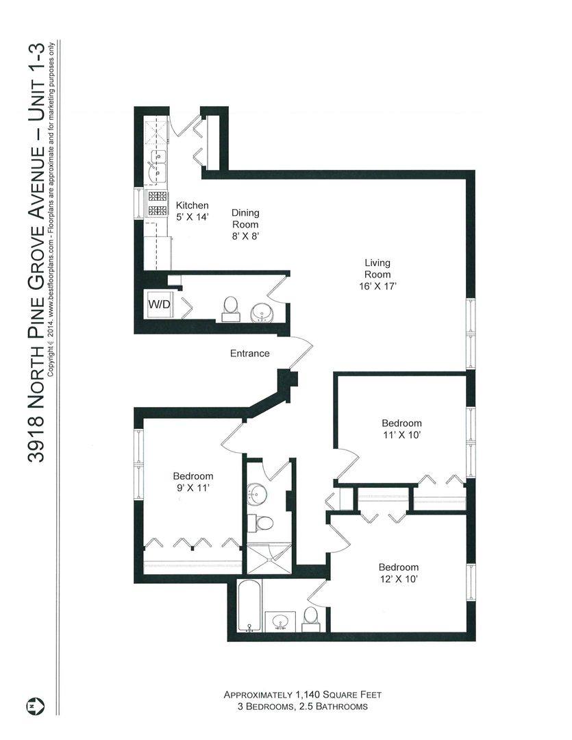 Apartment for rent at 3918 N Pine Grove #2, Chicago, IL 60657
