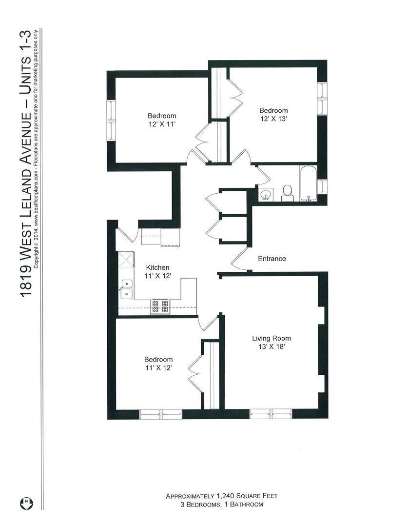 Apartment for rent at 1819 W Leland Ave #1, Chicago, IL 60640