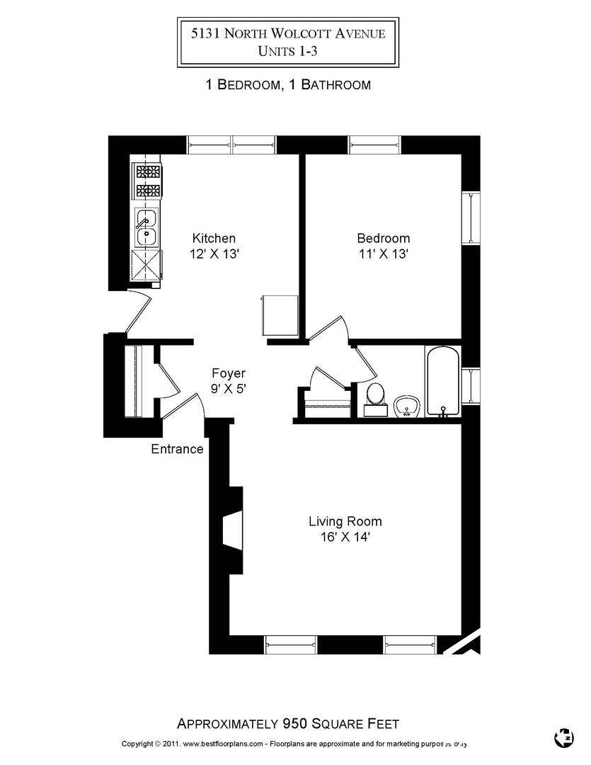 Apartment for rent at 5131 N Wolcott Ave #1, Chicago, IL 60640