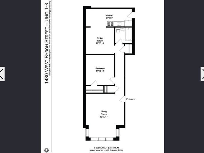 Apartment for rent at 1480 W Byron St #1, Chicago, IL 60613
