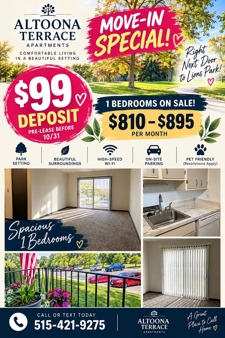 Apartment for rent at Altoona Terrace, 1002-1108 4th St SW, Altoona, IA 50009