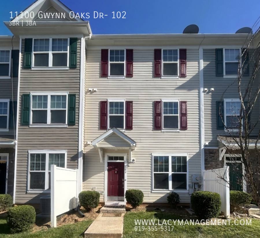 Townhouse for rent at 11100 Gwynn Oaks Dr #102, Raleigh, NC 27614