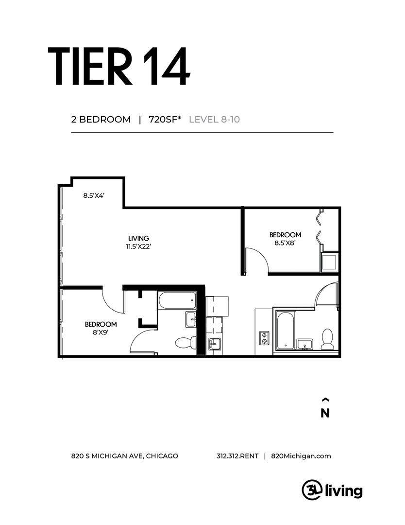 Apartment for rent at 820 S Michigan Ave, Chicago, IL 60605