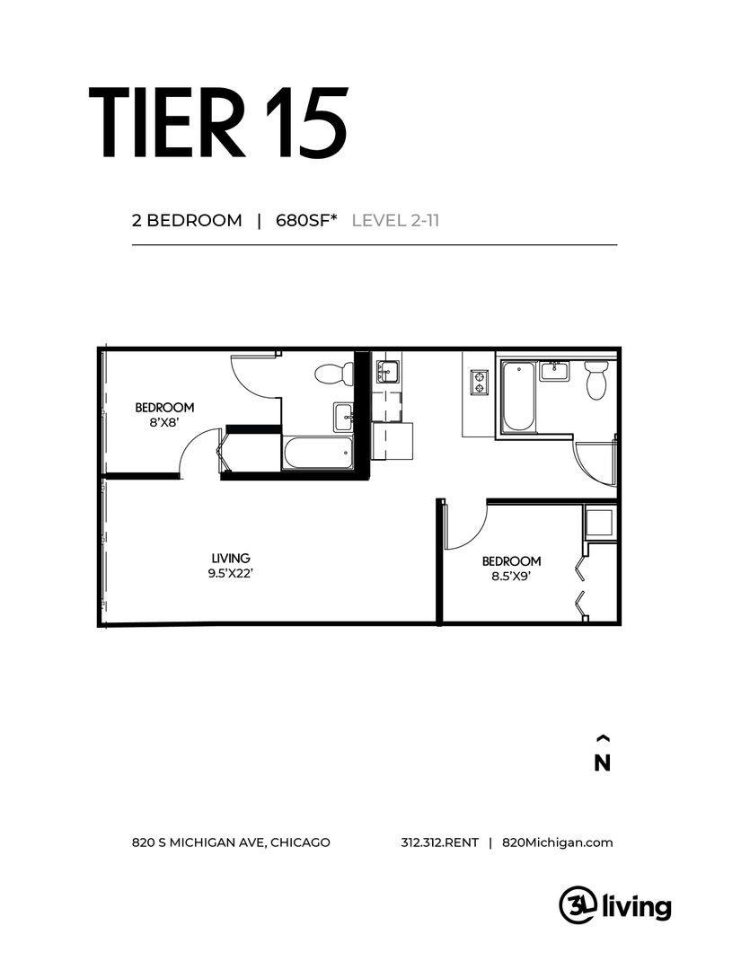 Apartment for rent at 820 S Michigan Ave, Chicago, IL 60605