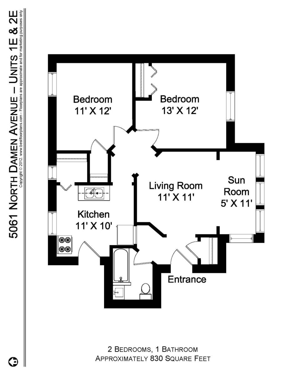 Apartment for rent at 5045 N Damen Ave #2E, Chicago, IL 60625